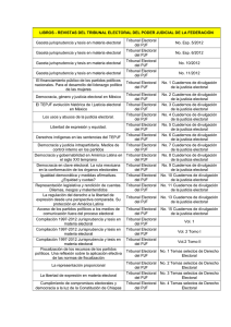 Libros y revistas del Tribunal Electoral del Poder Judicial de la