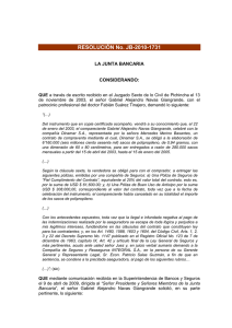 RESOLUCIÓN No. JB-2010-1731 - Superintendencia de Bancos