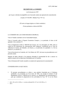 C(97) 1884 final DECISIÌN DE LA COMISIÌN de 26 de junio de 1997