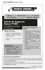 Oficial de Negocios Banca PYME LOS TIEMPOS