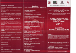 convocatoria nacional - Universidad Autónoma de Tlaxcala