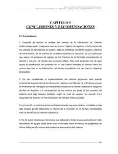 CAPÍTULO 5 CONCLUSIONES Y RECOMENDACIONES