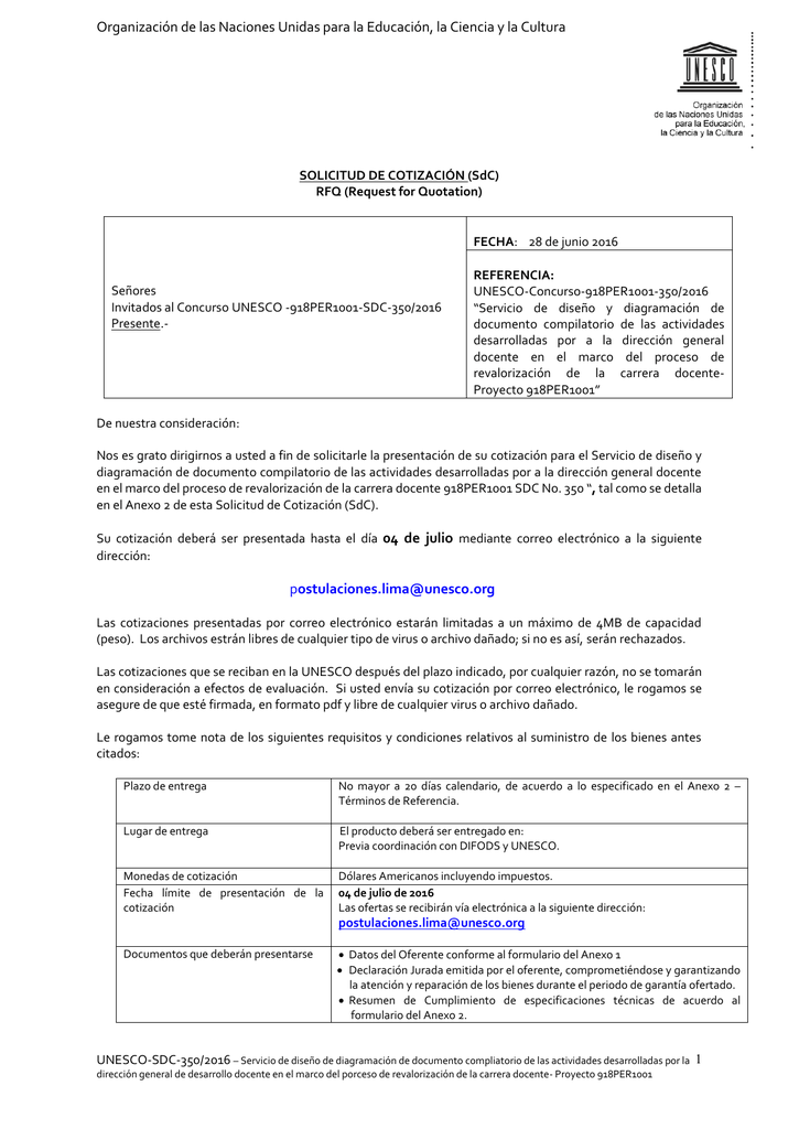 Solicitud de Cotización (RFQ)