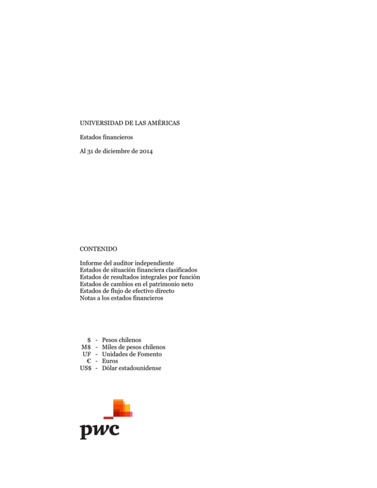 Estados Financieros Auditados Universidad De Las