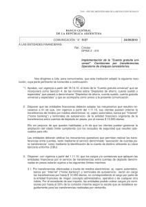 “A” 5127 - del Banco Central de la República Argentina