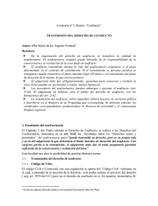 Usufructo - XXV Jornadas Nacionales de Derecho Civil