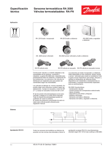 Especificación Sensores termostáticos RA 2000 técnica