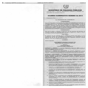 No. 26-2014 Acuerdo Gubernativo - Ministerio de Finanzas Públicas