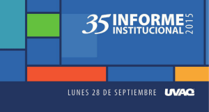 Informe institucional 2015 - Universidad Vasco de Quiroga
