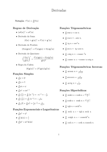 Tabela de derivadas