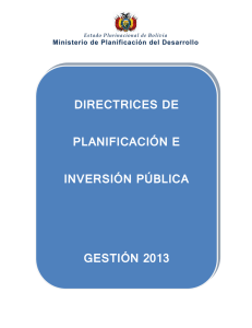 DIRECTRICES DE PLANIFICACIÓN E INVERSIÓN PÚBLICA