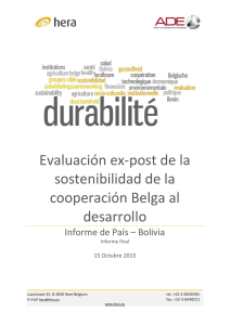Evaluación ex-post de la sostenibilidad de la cooperación Belga al