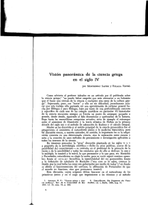 Visi&oacute;n panon1mica de la ciencia griega en el siglo IV