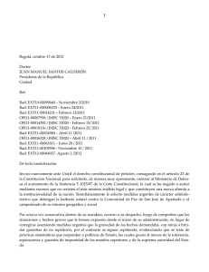 Derecho de Petición No. 8 al Presidente Juan Manuel Santos