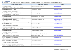 Coordinadores SICUE - Universidad de Zaragoza