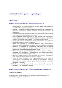 LENGUA FRANCESA (primera y segunda lengua) OBJETIVOS