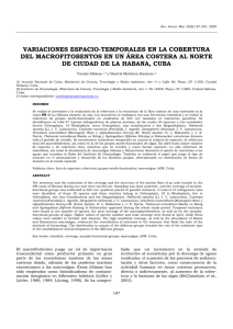 variaciones espacio-temporales en la cobertura del macrofitobentos