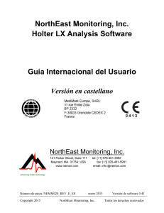 NorthEast Monitoring, Inc. Holter LX Analysis Software Guía