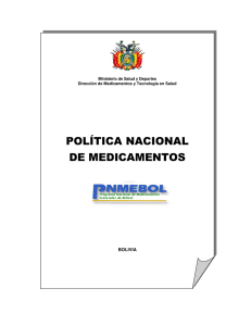 POLÍTICA NACIONAL DE MEDICAMENTOS