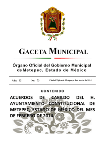 acuerdos de cabildo del h. ayuntamiento constitucional de metepec