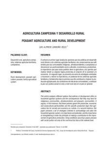 agricultura campesina y desarrollo rural peasant agriculture and