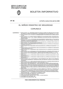 N° 35 - Ministerio de Seguridad Provincia de Buenos Aires