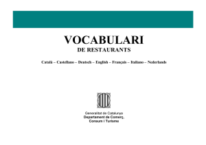 Vocabulari de restaurants... - e