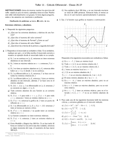 Taller 11 - Cálculo Diferencial - Clases 25-27