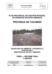 Plan Provincial de GIRSU Provincia de Tucuman-2006