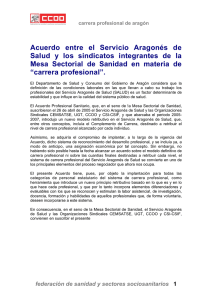Acuerdo entre el Servicio Aragonés de Salud y los sindicatos