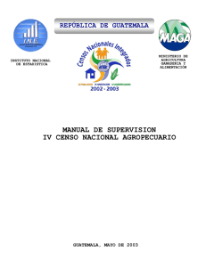 MANUAL DE SUPERVISION IV CENSO NACIONAL AGROPECUARIO