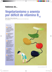 Vegetarianismo y anemia por déficit de vitamina B