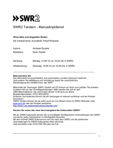 SWR2 Tandem - Manuskriptdienst