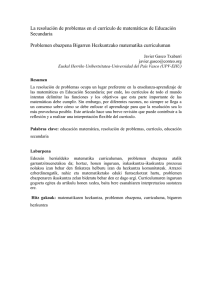 La resolución de problemas en el currículo de matemáticas de