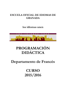 PROGRAMACIÓN DEPARTAMENTO DE FRANCÉS 2015-16