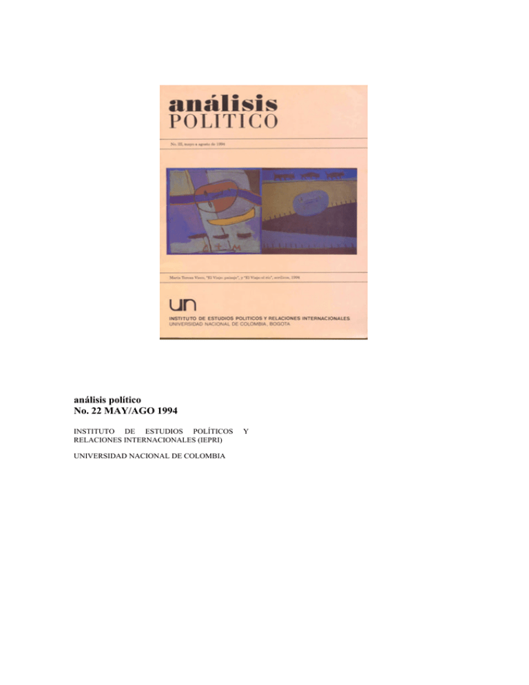 An lisis Pol tico No 22 MAY AGO 1994