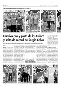 Emotivo oro y plata de los Oriach y salto de récord de Sergio Calvo