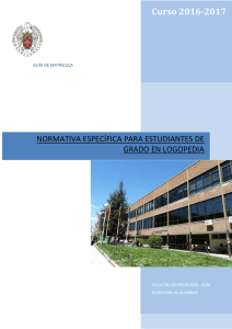 NORMATIVA ESPECÍFICA PARA ESTUDIANTES DE GRADO EN