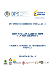 Informe de gestión sectorial 2014