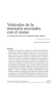 Vehículos de la memoria asociados con el sismo