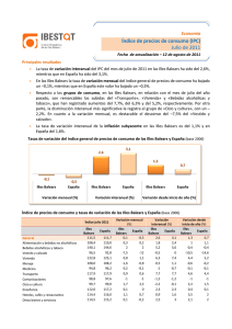 Índice de precios de consumo (IPC) Julio de 2011