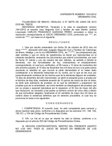 expediente número: 1541/2012 - Poder Judicial del Estado de Hidalgo