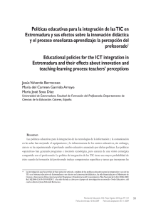 Políticas educativas para la integración de las TIC en Extremadura y