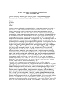PDF. 3 de noviembre de 2010. Apuntes EdC con Julián Carrón