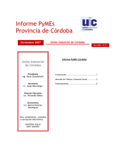 INFORME PyMEs Diciembre 2007 - UIC Unión Industrial de Córdoba
