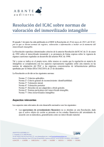 Resolución del ICAC sobre normas de valoración del inmovilizado