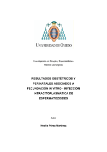 resultados obstétricos y perinatales asociados a fecundación in vitro
