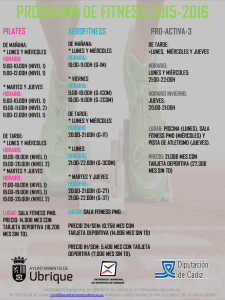 programación de actividades deportivas de la temporada 2015-16