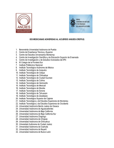 Listado de IES Mexicanas adscritas al Acuerdo