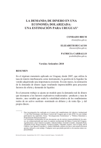 LA DEMANDA DE DINERO EN UNA ECONOMÍA DOLARIzADA